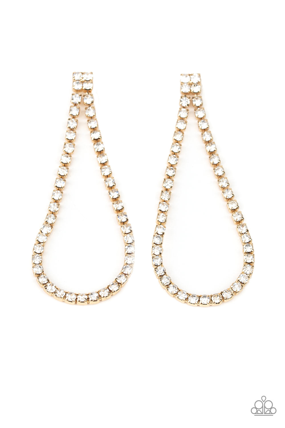Diamond Drops - Gold-Paparazzi Earrings (PZ-852)