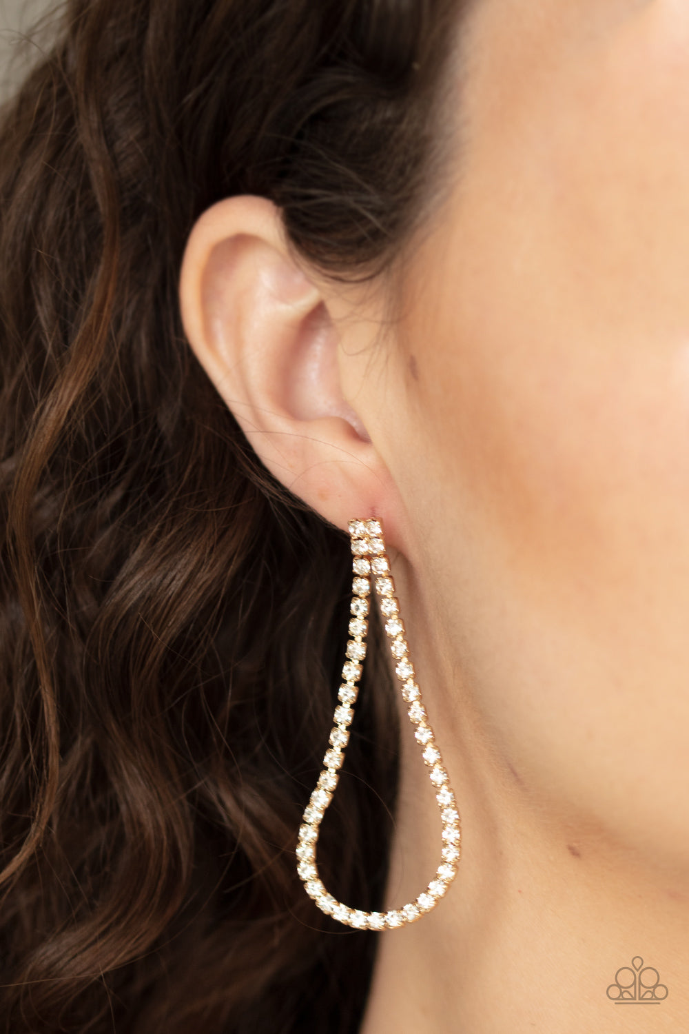 Diamond Drops - Gold-Paparazzi Earrings (PZ-852)