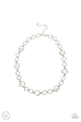 Dreamy Distractions - White Paparazzi Necklace (#4860)