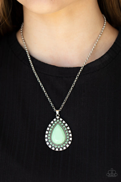 DROPLET Like Its Hot - Green Paparazzi Necklace (#4830)