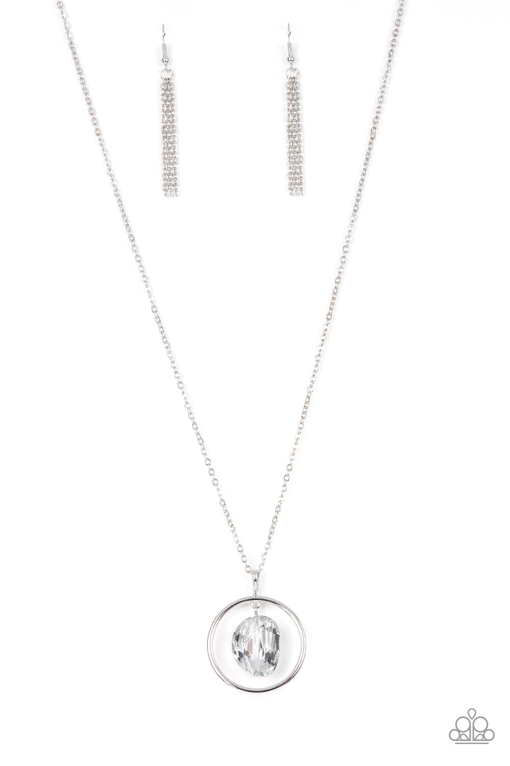Hands-Down Dazzling - Silver Paparazzi Necklace (#3321)