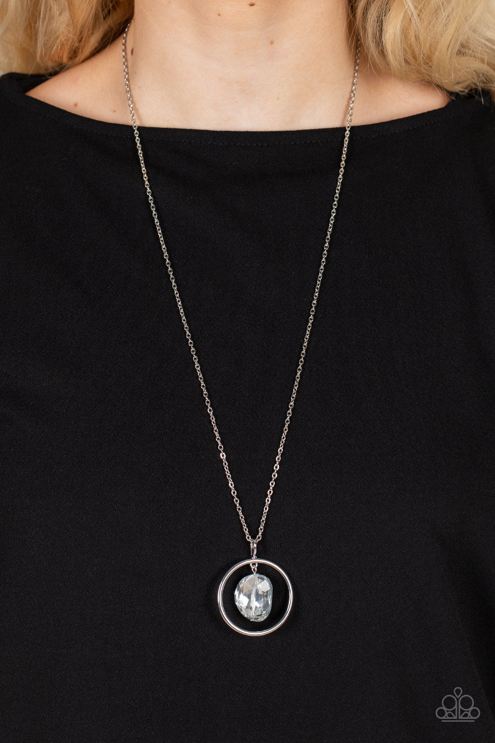 Hands-Down Dazzling - Silver Paparazzi Necklace (#3321)