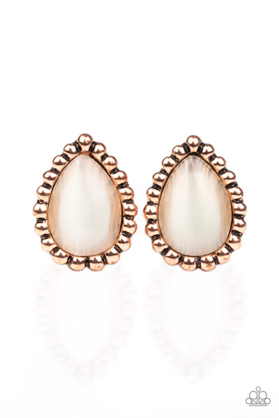 I Wanna GLOW - Copper-Paparazzi Earrings