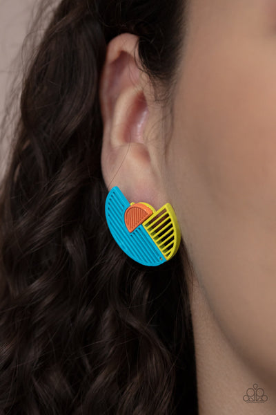 Its Just an Expression - Blue Paparazzi Earrings