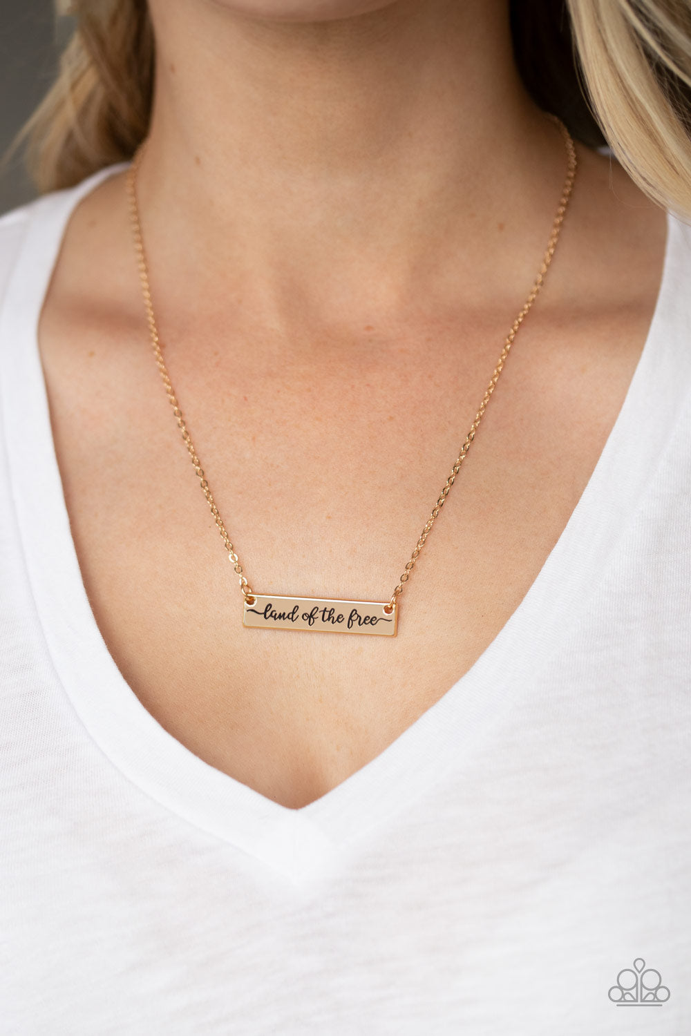 Paparazzi Necklace - Land Of The Free - Gold (PZ-510)
