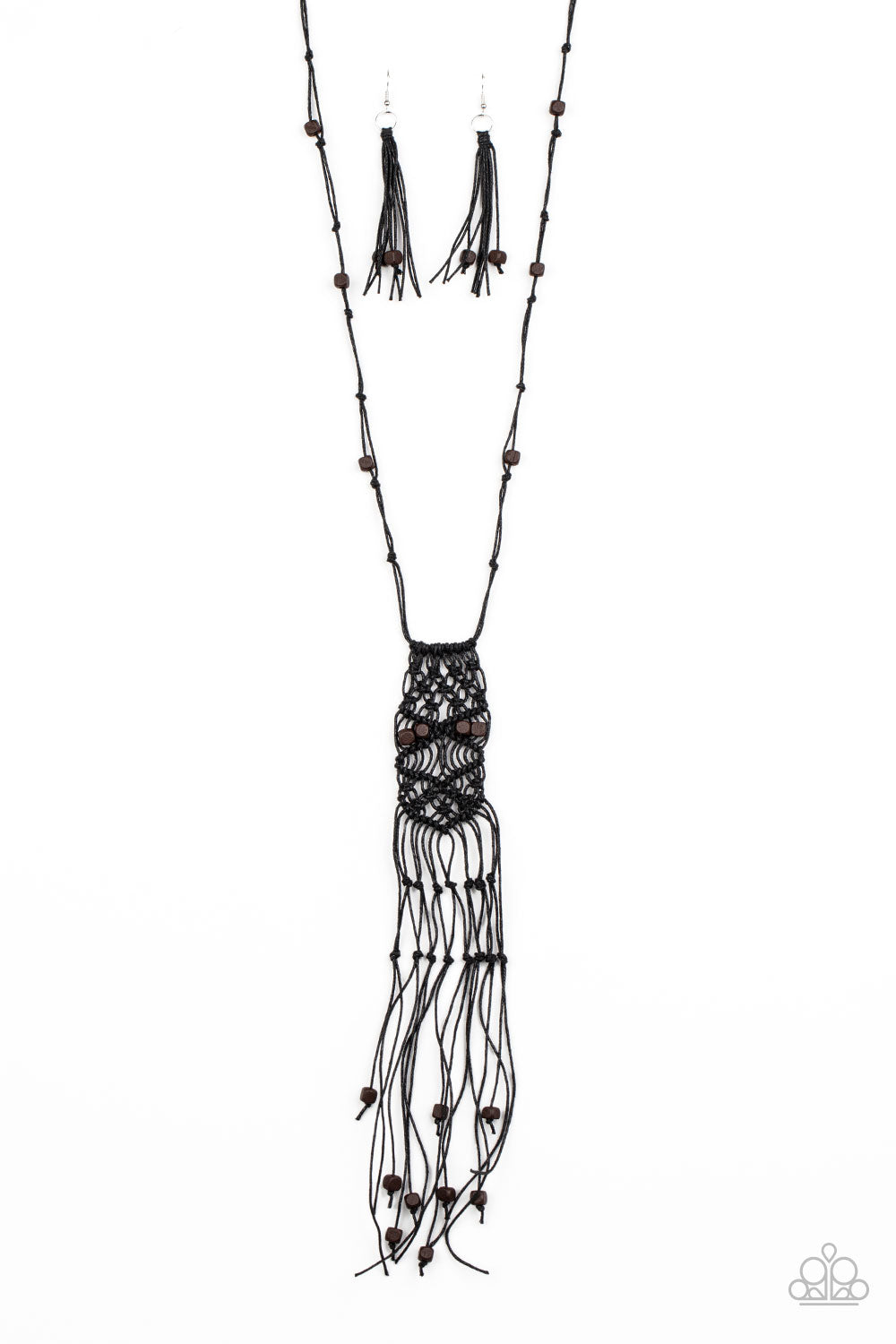 Macrame Majesty - Black Paparazzi Necklace