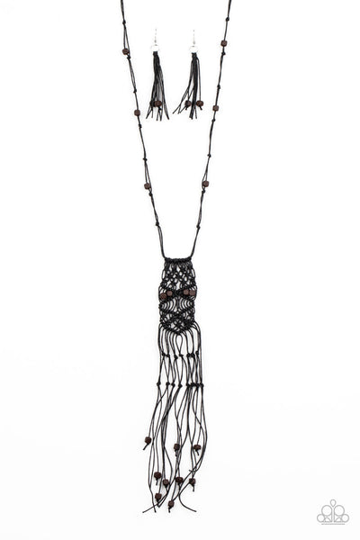 Macrame Majesty - Black Paparazzi Necklace