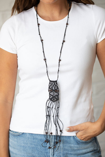 Macrame Majesty - Black Paparazzi Necklace