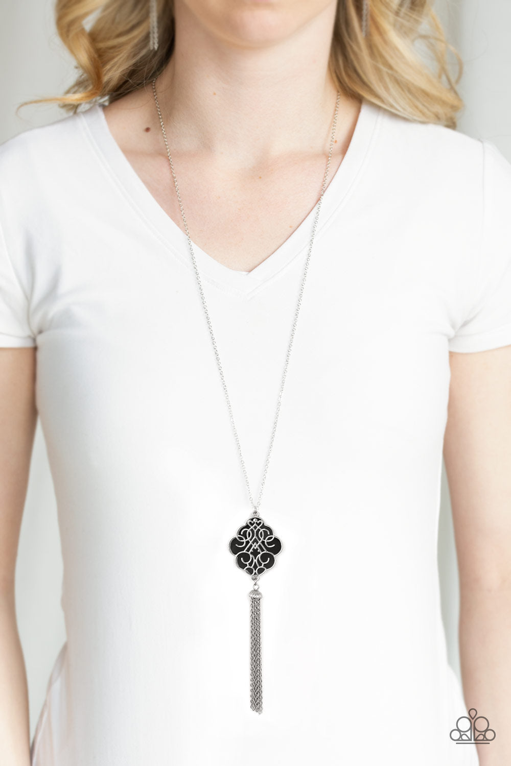 Malibu Mandala - Black Paparazzi Necklace (PZ-1204)