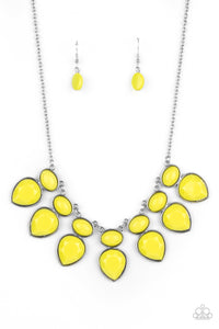 Modern Masquerade - Yellow-Paparazzi Necklace (#1568)