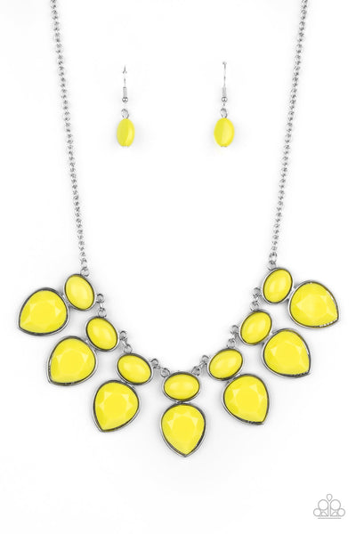 Modern Masquerade - Yellow-Paparazzi Necklace (#1568)