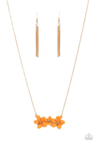 Petunia Picnic - Orange Paparazzi Necklace (#4706)