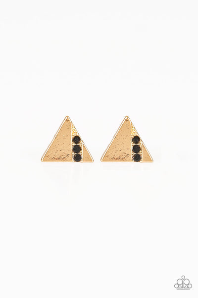 Pyramid Paradise - Black - Paparazzi Earrings