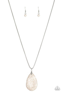 Sedona Sandstone - White Paparazzi Necklace (#2670)