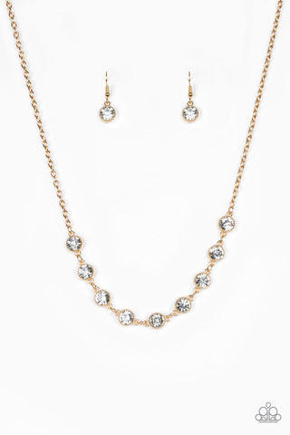 Starlit Socials - Gold Paparazzi Necklace (PZ-612)