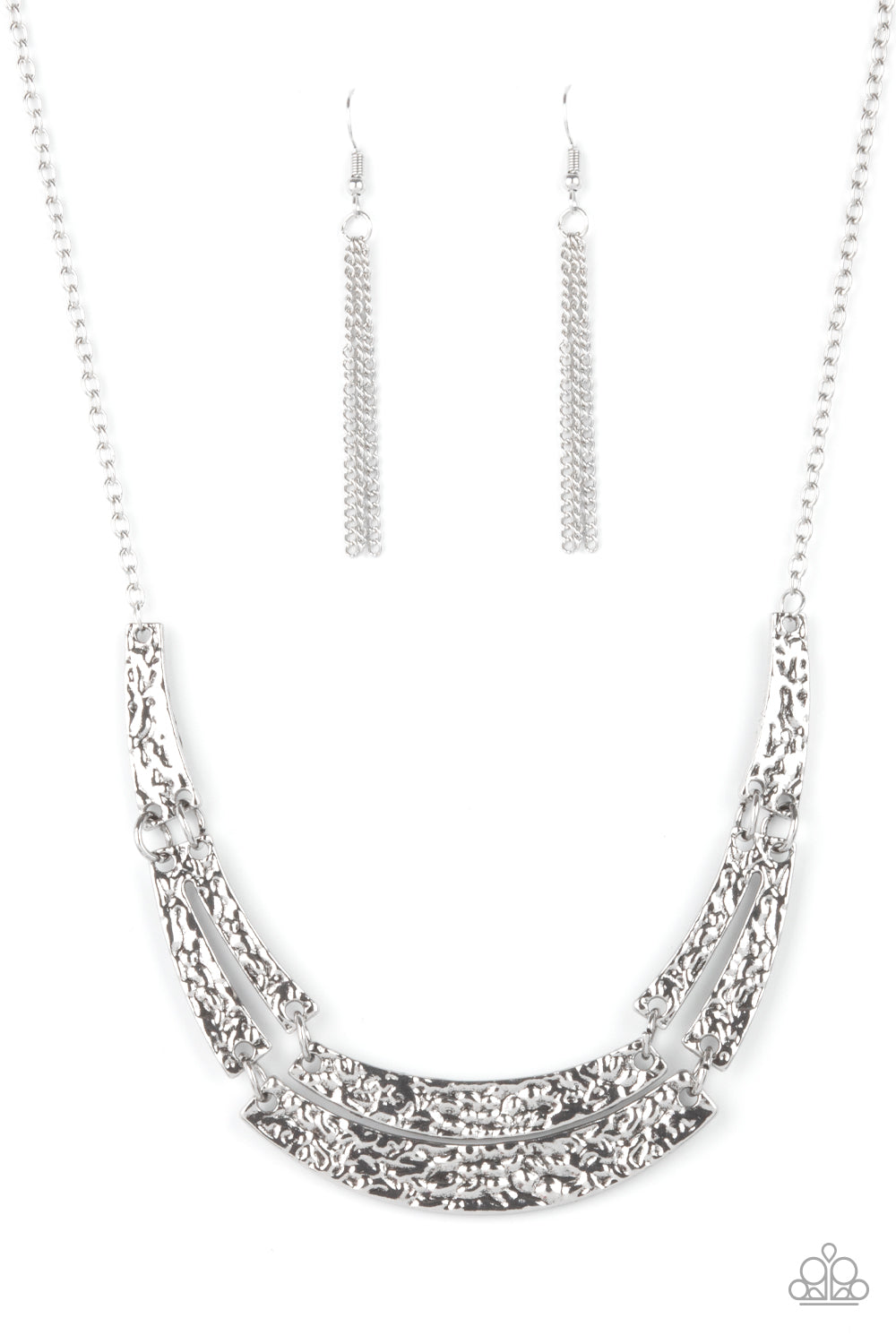 Stick To The ARTIFACTS - Silver Paparazzi Necklace (PZ-155)