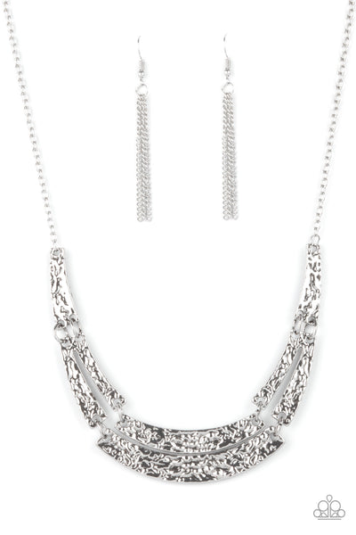 Stick To The ARTIFACTS - Silver Paparazzi Necklace (PZ-155)