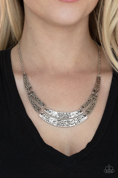 Stick To The ARTIFACTS - Silver Paparazzi Necklace (PZ-155)