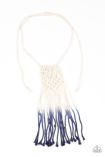 Surfin The Net - Blue Paparazzi Macramé Necklace