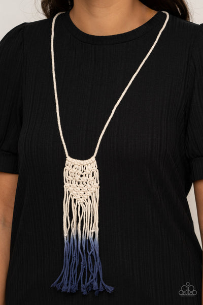 Surfin The Net - Blue Paparazzi Macramé Necklace