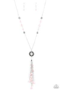 Tasseled Treasure - Pink Paparazzi Necklace (#2753)