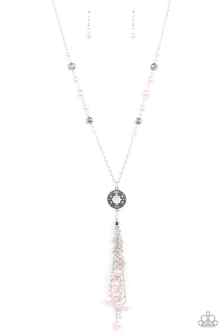 Tasseled Treasure - Pink Paparazzi Necklace (#2753)