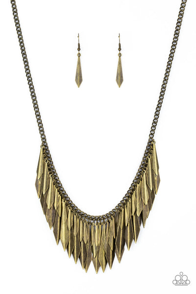 The Thrill-Seeker - Brass Paparazzi Necklace