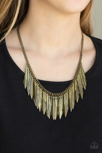 The Thrill-Seeker - Brass Paparazzi Necklace