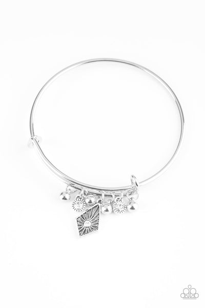 Treasure Charms - White-Paparazzi Bracelet (#1274)
