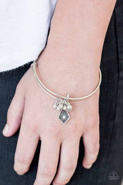 Treasure Charms - White-Paparazzi Bracelet (#1274)