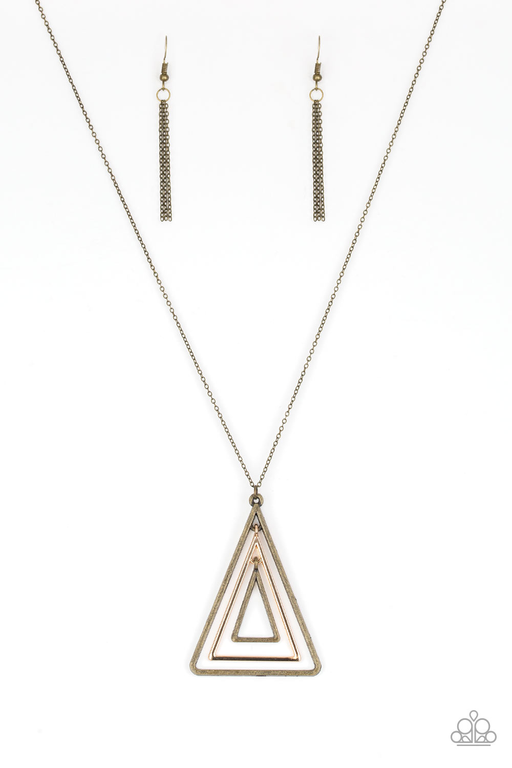 TRI Harder - Brass Paparazzi Necklace (#1741)