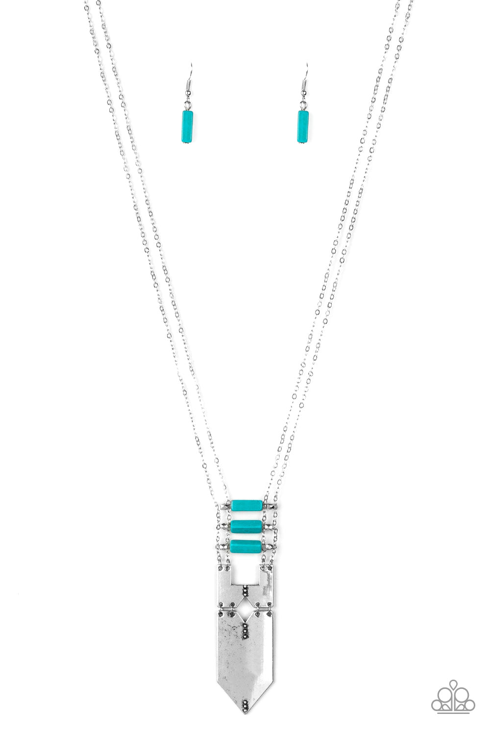 Paparazzi Long Necklace - Triassic Era - Blue (PZ-723)