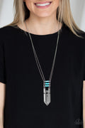 Paparazzi Long Necklace - Triassic Era - Blue (PZ-723)