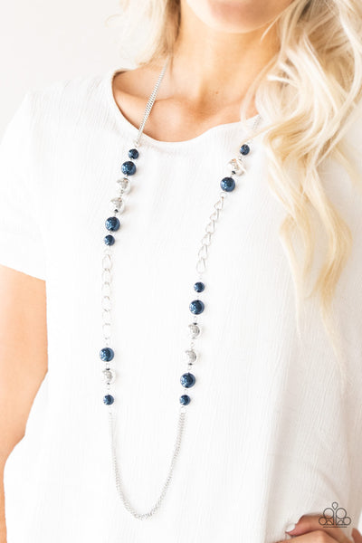 Uptown Talker - Blue Paparazzi Necklace