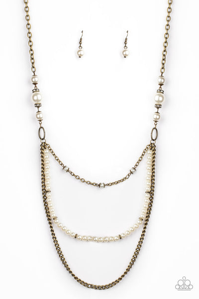 Very Vintage - Brass-Paparazzi Necklace (PZ-1178)