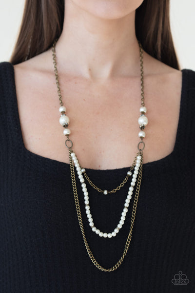 Very Vintage - Brass-Paparazzi Necklace (PZ-1178)