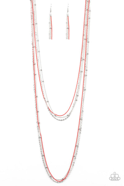 Paparazzi Mid Length Necklace - What A COLORFUL World - Red (PZ-453)