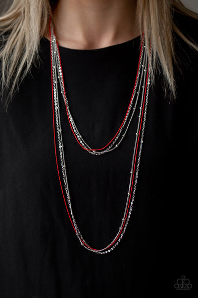 Paparazzi Mid Length Necklace - What A COLORFUL World - Red (PZ-453)