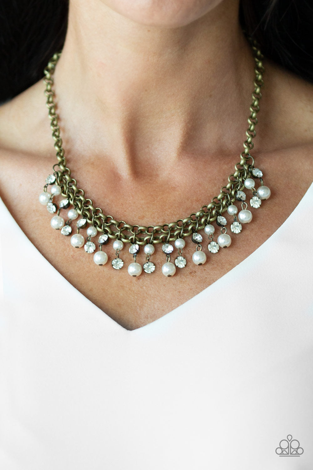 Paparazzi Necklace - You May Kiss the Bride - Brass (#1459)