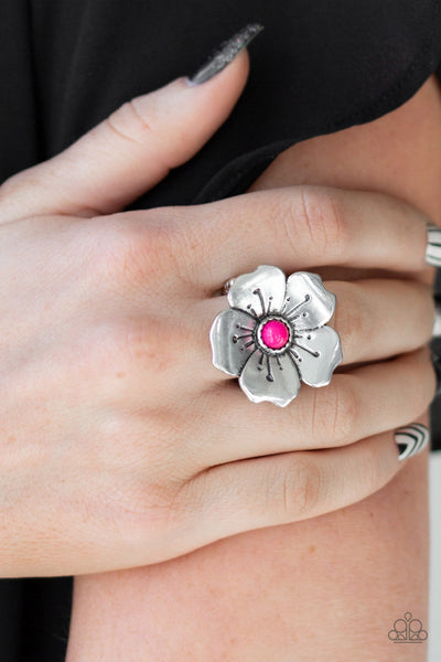 Boho Blossom - Pink-Paparazzi Ring (R163)