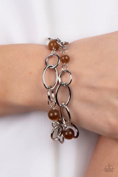 Delightfully Daydreamy - Brown Paparazzi Bracelet (#4353)