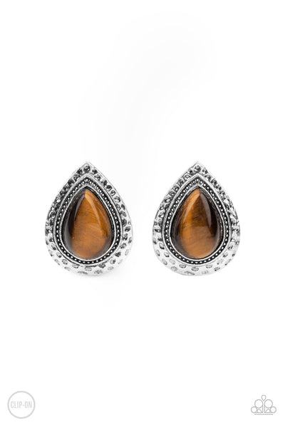 Desert Glow - Brown Paparazzi Earrings