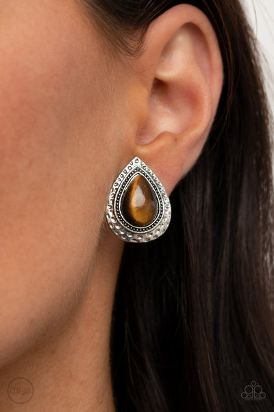 Desert Glow - Brown Paparazzi Earrings