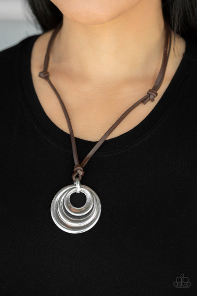 Paparazzi Urban Necklace - Desert Spiral - Silver (#514)