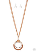 Elliptical Essence - Brown Paparazzi Necklace (#1661)