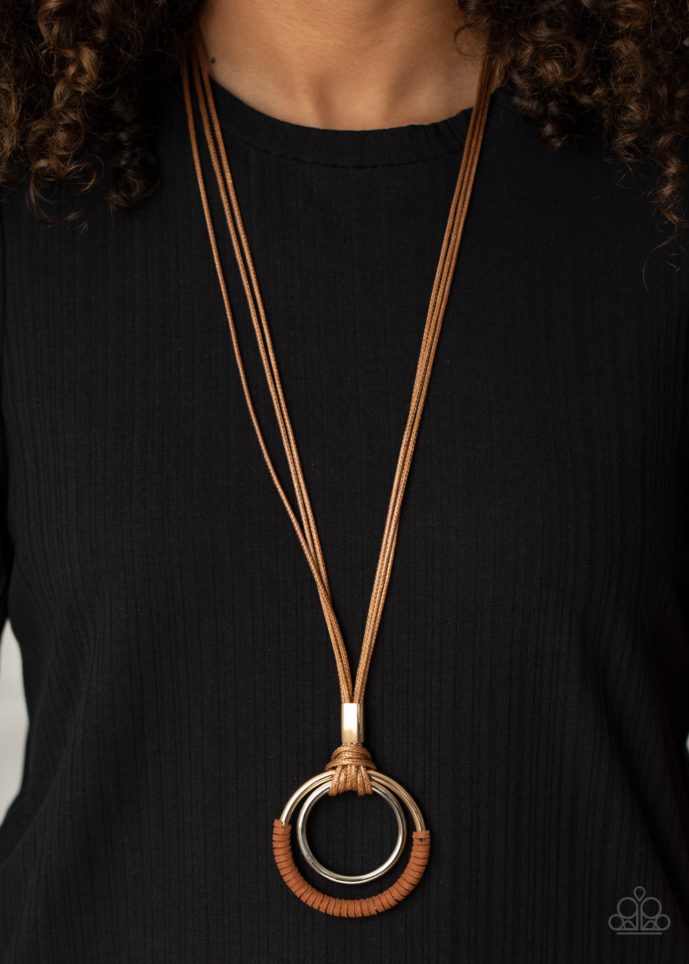 Elliptical Essence - Brown Paparazzi Necklace (#1661)
