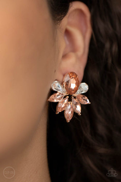 Fearless Finesse - Rose Gold Paparazzi Earrings