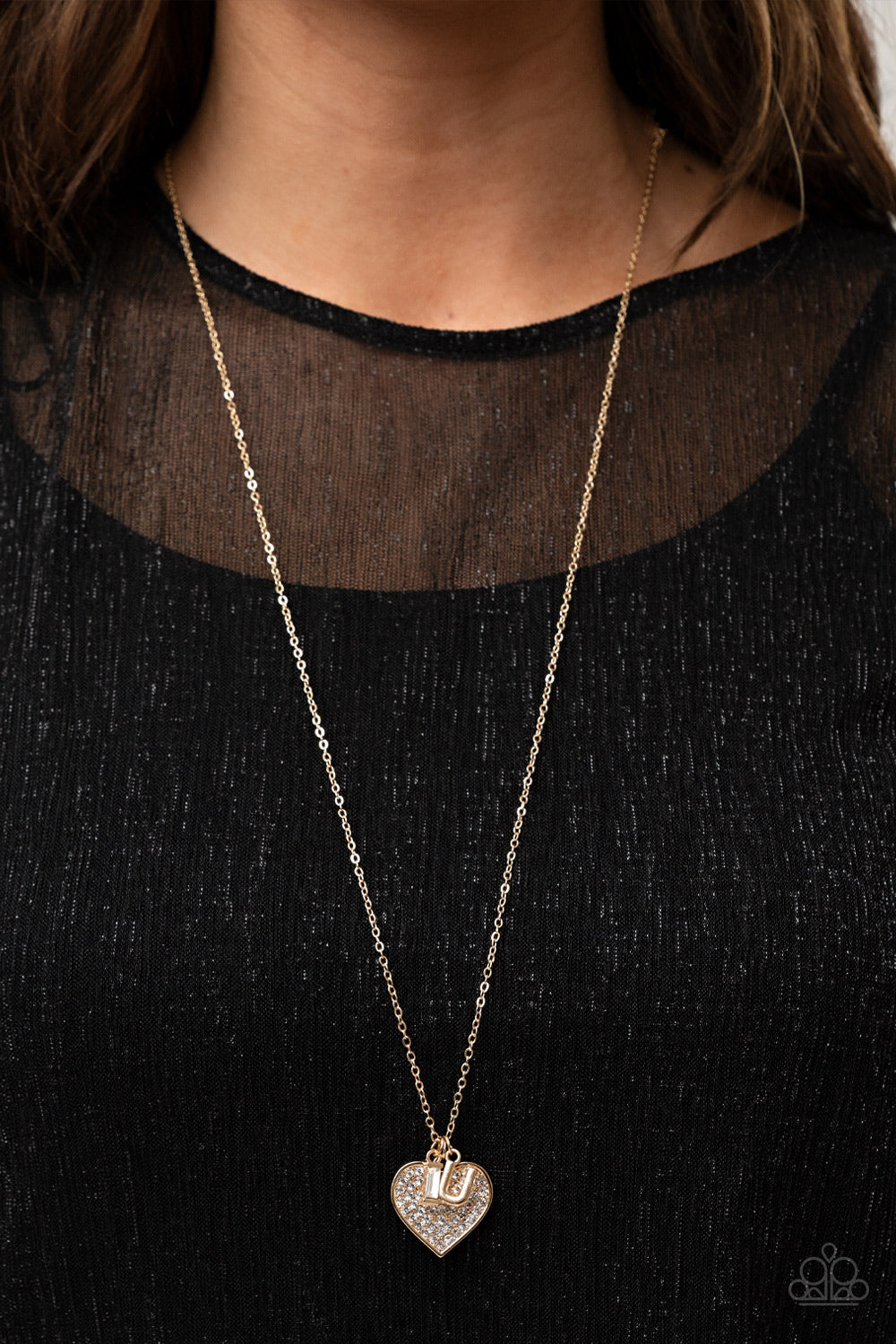 Letters of Love - Gold Paparazzi Necklace (#4704)