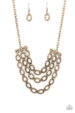 Repeat After Me - Brass Paparazzi Necklace