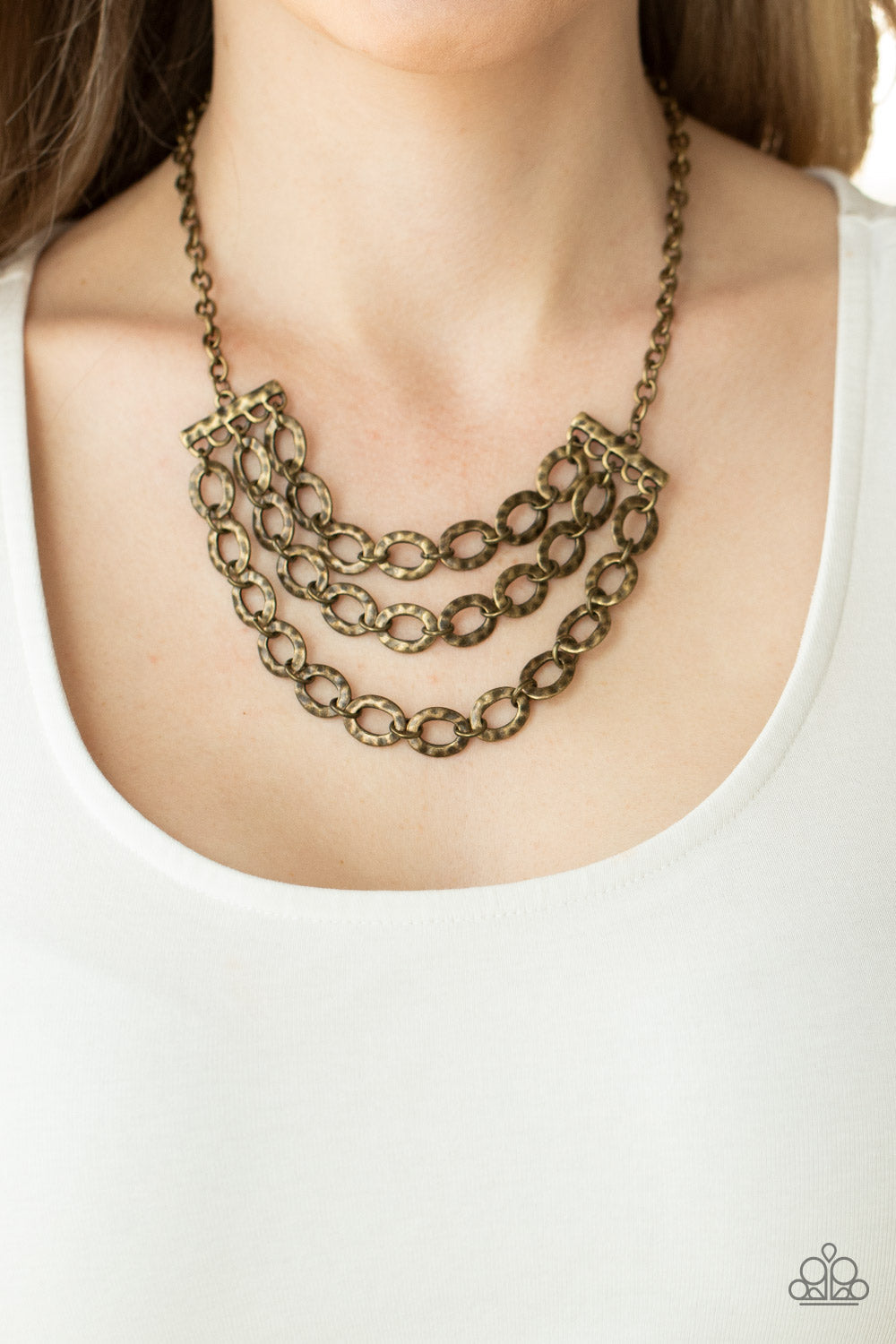 Repeat After Me - Brass Paparazzi Necklace